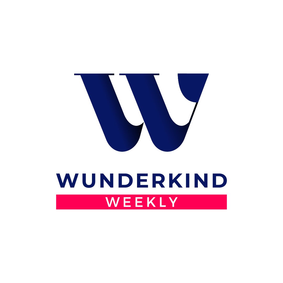 Keene Marketing Agency Logo of freitag weekly featuring a stylized blue "w" above the name in blue and red.