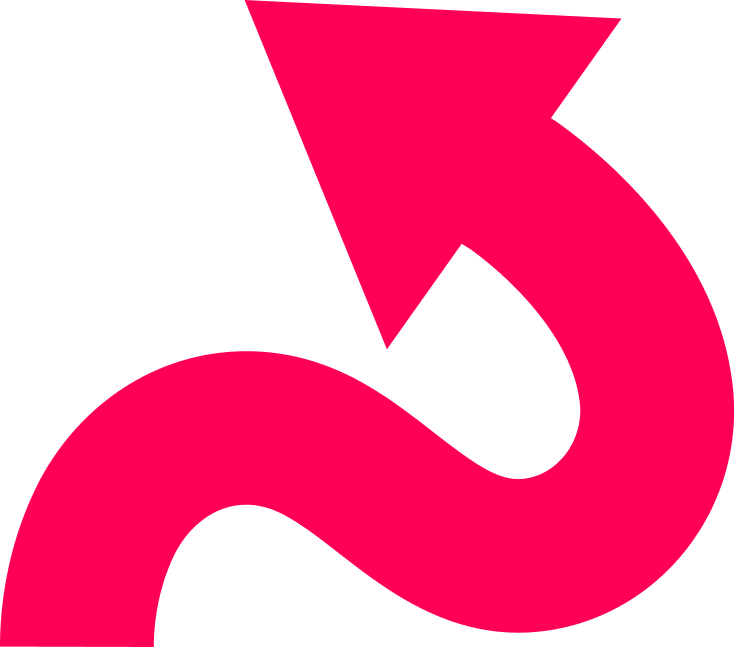 New Hampshire A thick, pink, curved arrow making an upward right turn. Marketing Agency