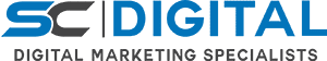 New Hampshire Logo with "SC Digital" in blue and black lettering above the text "Digital Marketing Specialists," representing one of the leading marketing agencies in New Hampshire. Marketing Agency