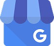 New Hampshire Blue storefront icon with a white "G" on the lower right, representing the Google My Business logo. Marketing Agency