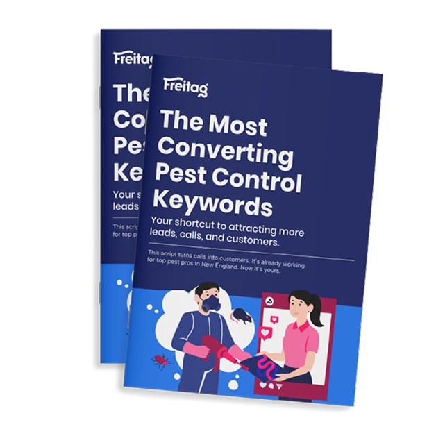 New Hampshire A person in protective gear sprays for pests while another person in a pink shirt offers a tablet, with bugs and social media icons in the background. Marketing Agency