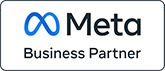 New Hampshire Meta Business Partner logo with the Meta symbol and text "Meta Business Partner" on a white background with a black border. Marketing Agency