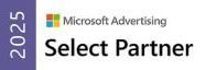 New Hampshire Microsoft Advertising 2025 Select Partner badge with the Microsoft logo and text on a white background. Marketing Agency