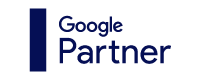 New Hampshire Google Partner logo with a blue vertical bar and the words "Google Partner" in blue text on a light background. Marketing Agency