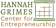New Hampshire Logo for Hannah Grimes Center for Entrepreneurship, featuring the center’s name and a stylized grid design. Marketing Agency