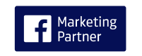 New Hampshire A blue badge with the Facebook logo and the words "Marketing Partner" in white text. Marketing Agency
