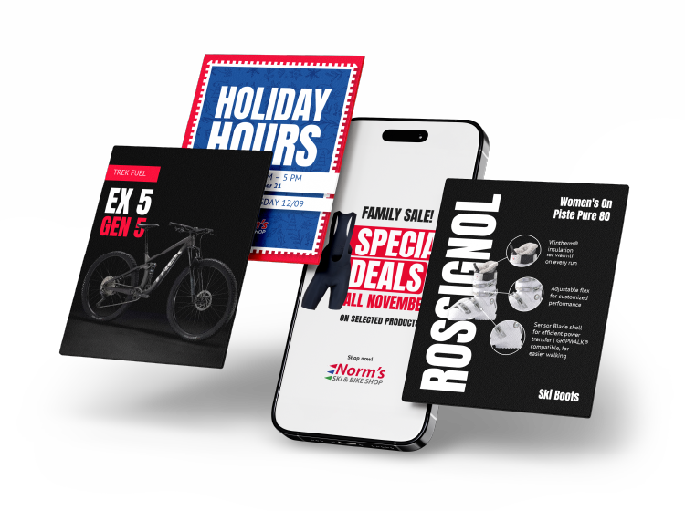 New Hampshire A smartphone displays an ad for a free T-shirt with every hoodie order, next to a square card promoting 24 free premium tees with a bulk hoodie purchase. Marketing Agency