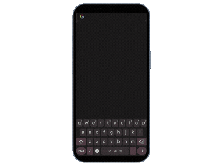 New Hampshire Animated image of a smartphone screen with the Google search bar, where “How to learn Spanish” is typed using the on-screen keyboard. Marketing Agency