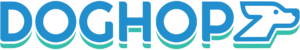 New Hampshire The word “DOGHOP” in bold blue letters with a stylized dog head forming the letter “P.” There is an aqua-green shadow effect behind the text. Marketing Agency