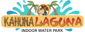New Hampshire Logo for Kahuna Laguna Indoor Water Park, featuring cartoon character in front of palm trees and water splash graphics. Marketing Agency